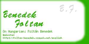 benedek foltan business card