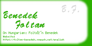 benedek foltan business card